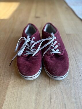 Vans Women's Burgundy Suede Low-Top Sneakers